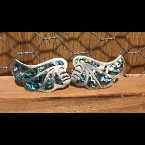 Taxco VKE Solid Sterling Wing/feather Earrings